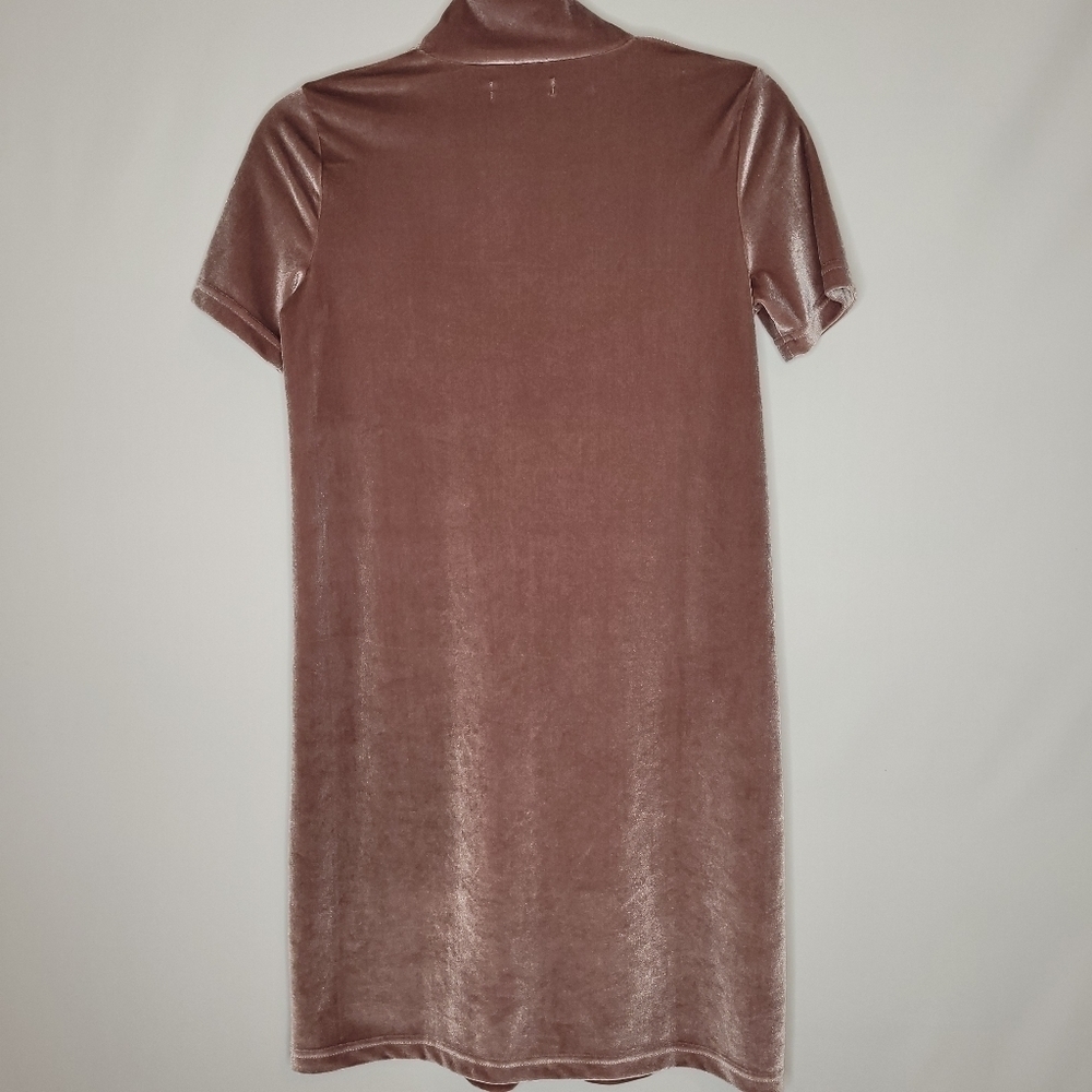 Madewell Mauve Mock Neck Velvet Dress - Picture 9 of 12